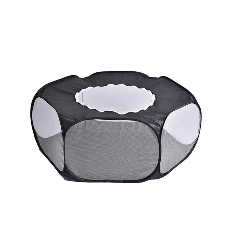 Portable Transparent Small Pet Cage – Foldable Playpen for Dogs, Cats, Rabbits & Hamsters