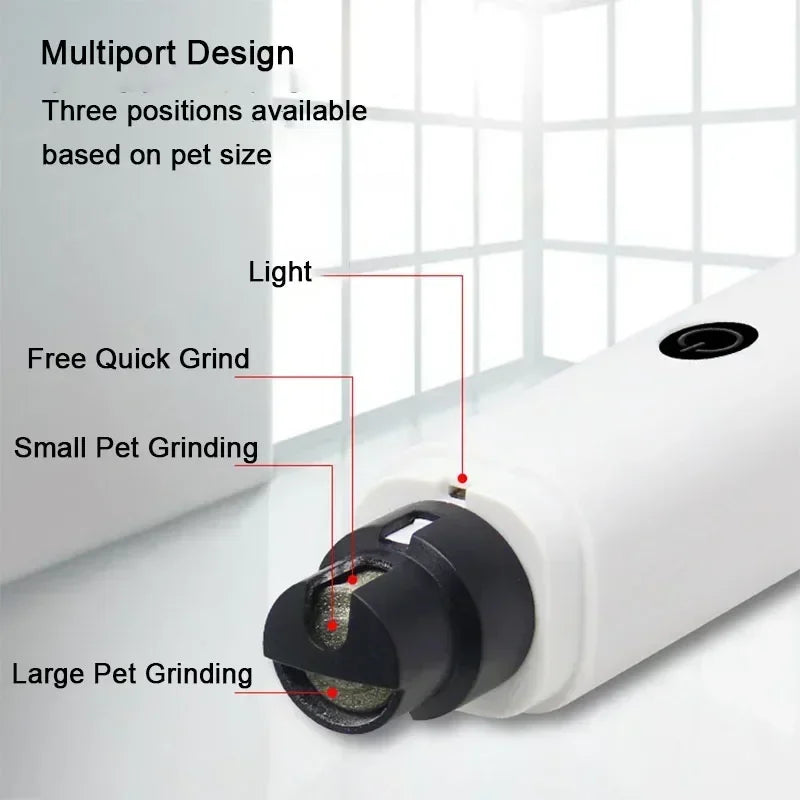 Rechargeable Electric Pet Nail Grinder – Quiet Clipper with LED Light for Dogs & Cats