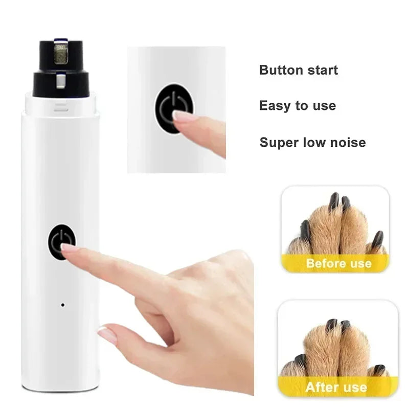 Rechargeable Electric Pet Nail Grinder – Quiet Clipper with LED Light for Dogs & Cats