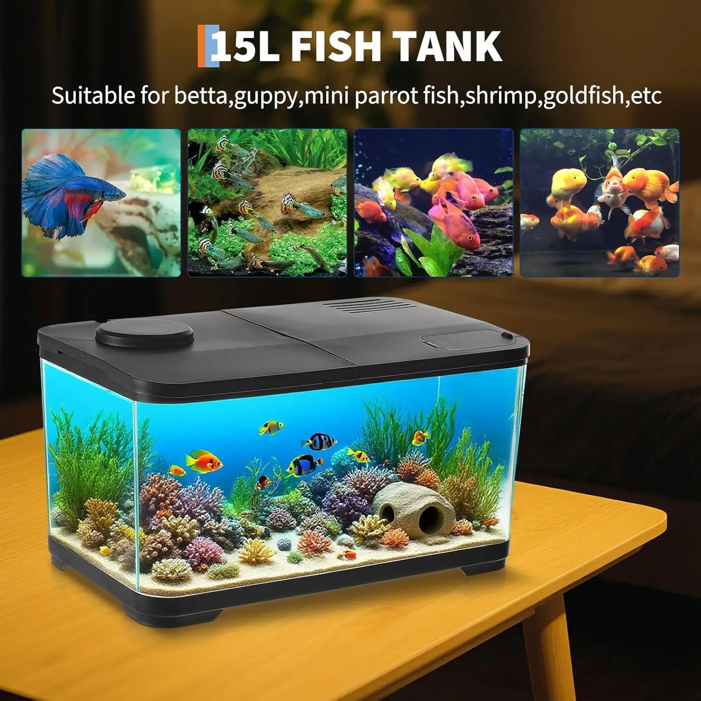 50L Acrylic Aquarium Kit – Tank with Light for Fish, Shrimp & Plants