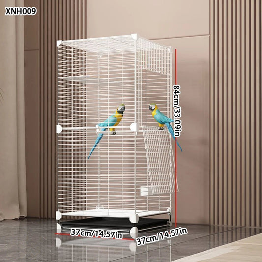 Large Parrot Cage - Metal Horizontal Wire Cage for Parrots & Medium Birds - The Best For Pets