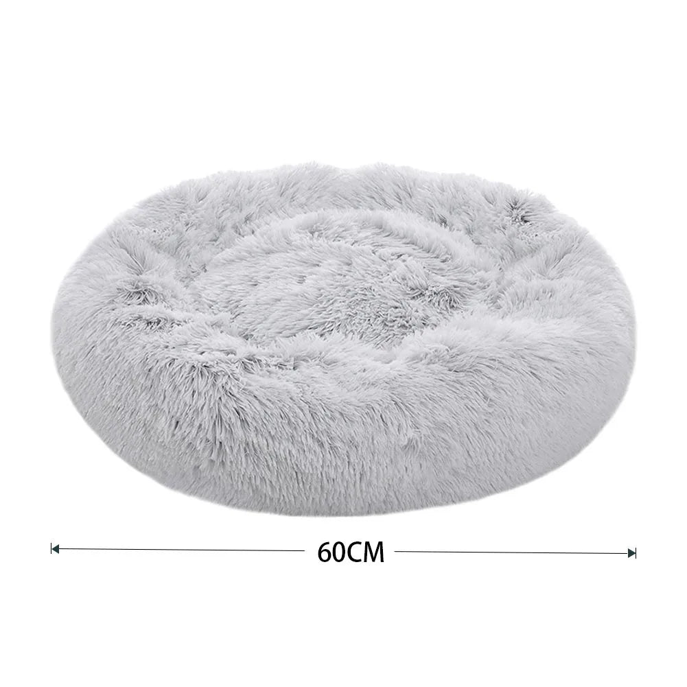 Warm Donut Pet Bed – Plush, Machine-Washable Dog & Cat Sleeping Nest
