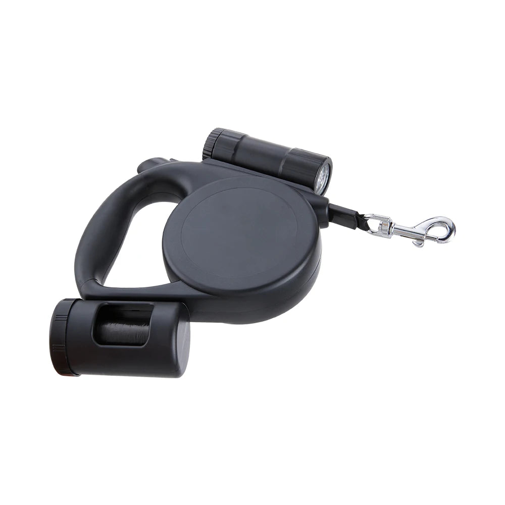 5m Retractable Dog Leash – Automatic Dog Lead with LED Flashlight & Waste Bag Dispenser