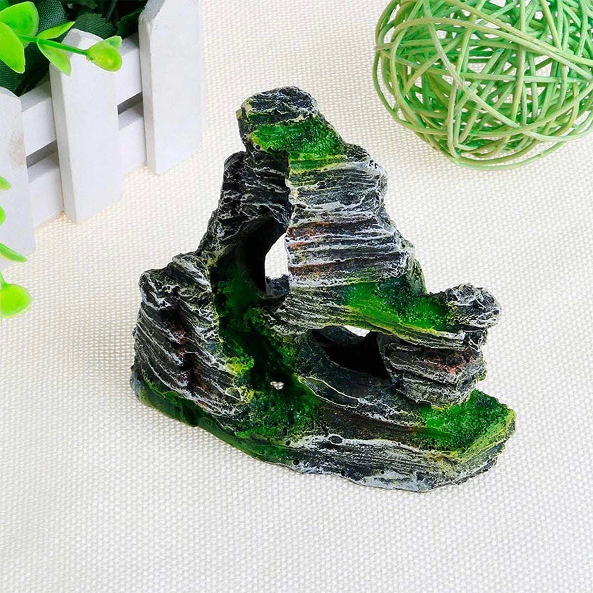 Artificial Moss Cave – Resin Rockery Aquarium Ornament for Fish Tanks