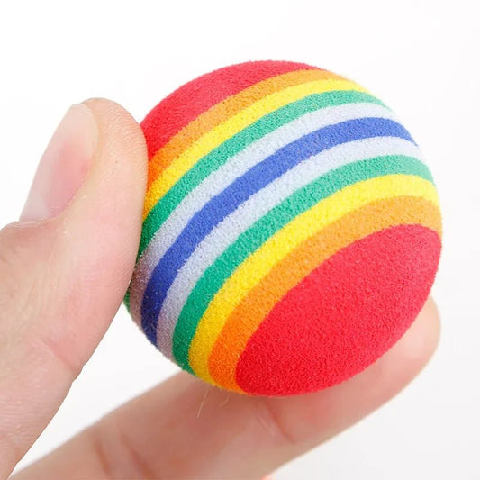 Rainbow EVA Cat Toy Ball – Interactive Rattle Chew and Scratch Training Toy for Cats - The Best For Pets