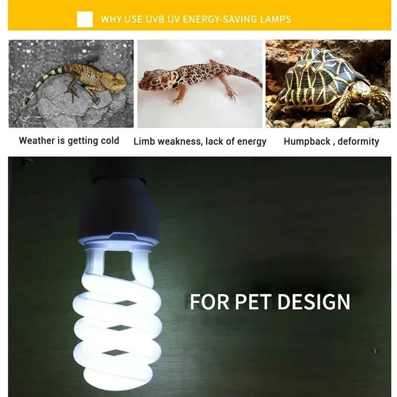 UVB Reptile Lamp Bulbs – 13W/26W Basking Light for Turtles, Lizards & Snakes