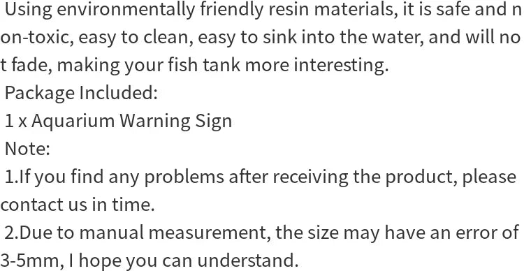 Warning Signs Ornament – Aquarium Decoration & Fish Tank Background