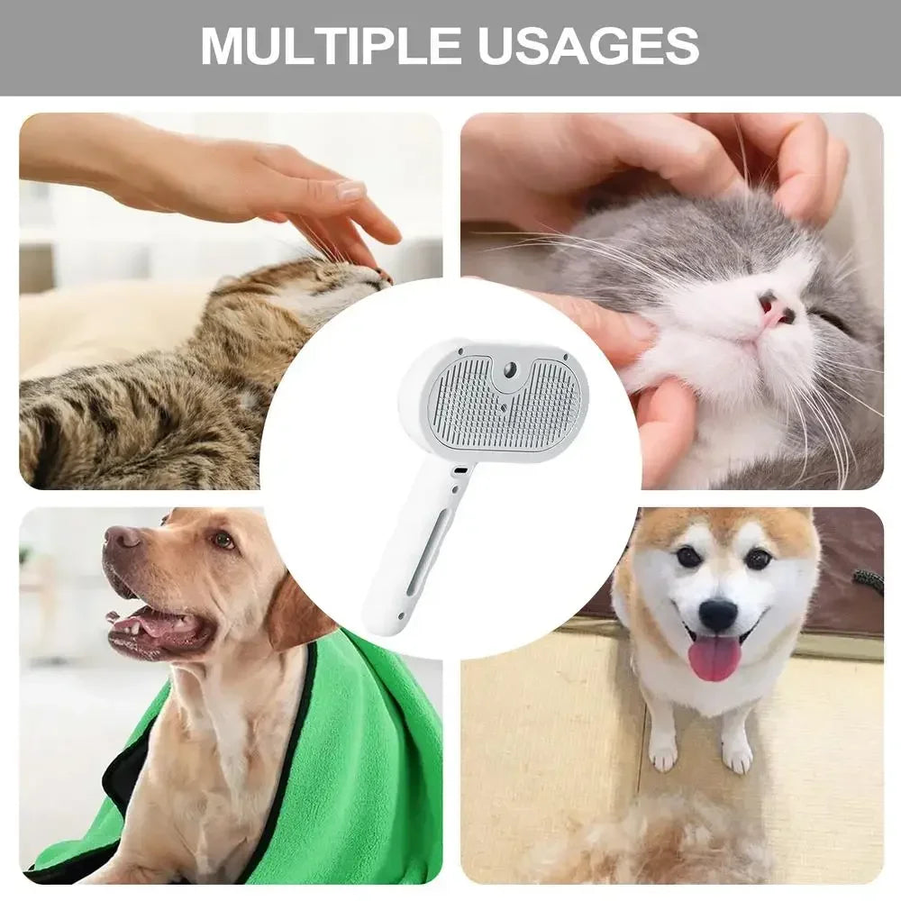 Pet Grooming Mist Spray Comb – Dematting Brush & Hair Remover for Dogs & Cats