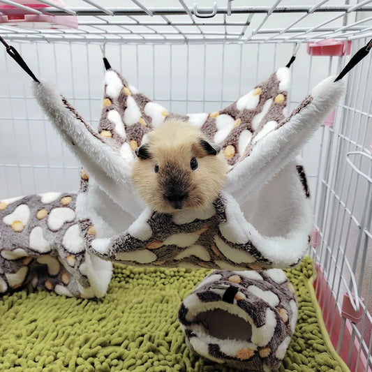 1PC Warm Double-Layer Pet Hammock – Hanging Sleeping Bag for Guinea Pigs & Hamsters