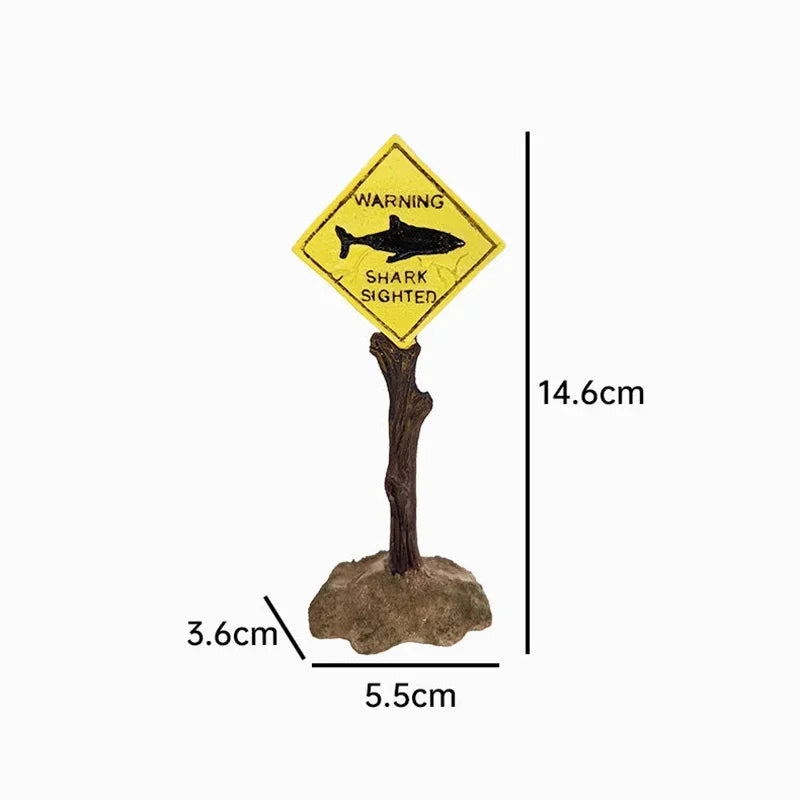 Warning Signs Ornament – Aquarium Decoration & Fish Tank Background