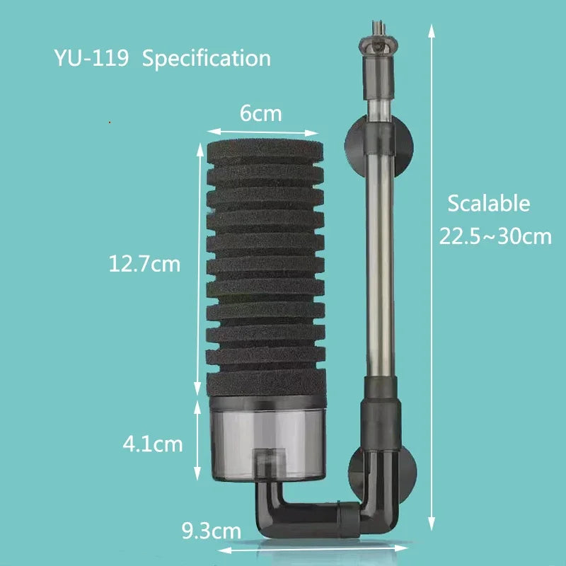 Aquarium Bio Sponge Filter – Air-Powered Skimmer & Water Cleaner