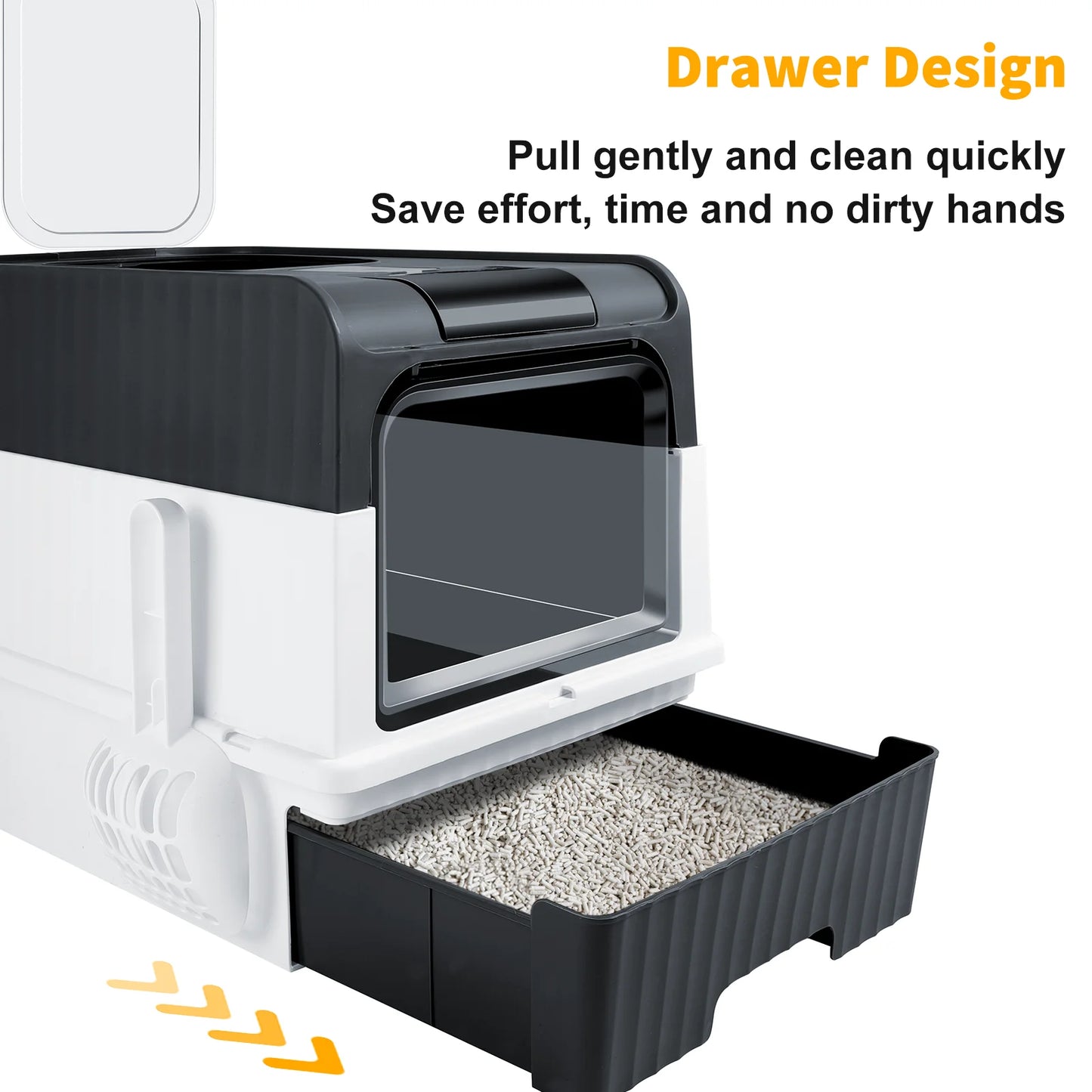 XL Enclosed Cat Litter Box – Drawer-Style, Self-Cleaning & Splash-Proof Pet Toilet