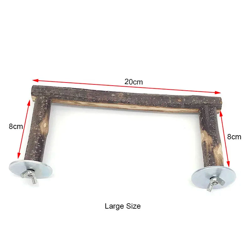 Natural Wood Branch Stand – Chew Toy Perch for Parrots, Hamsters & Birds