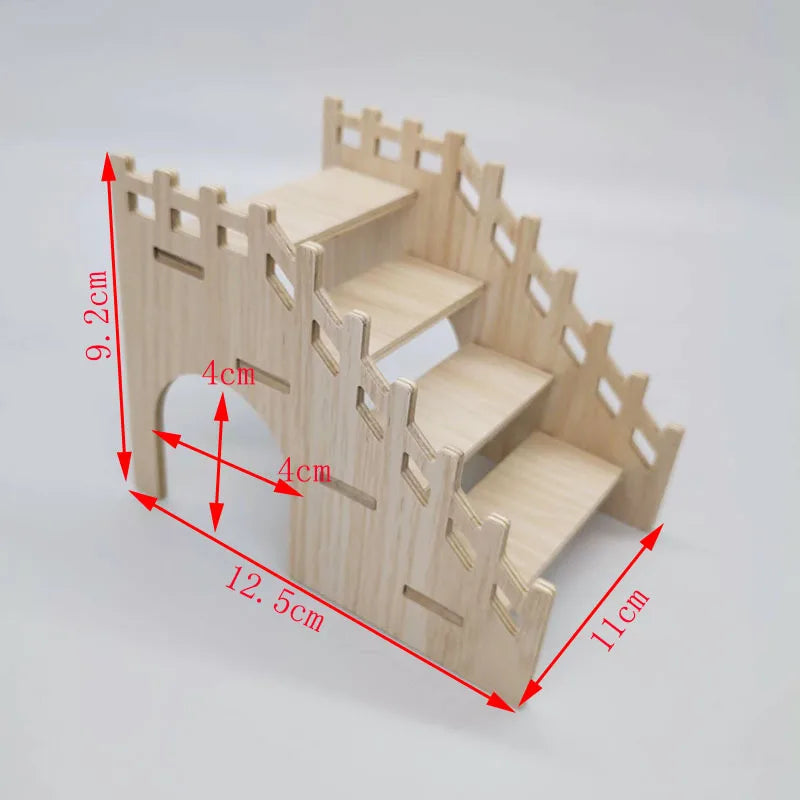 Wooden Hamster Maze House – Multi-Bedroom Nest & Platform