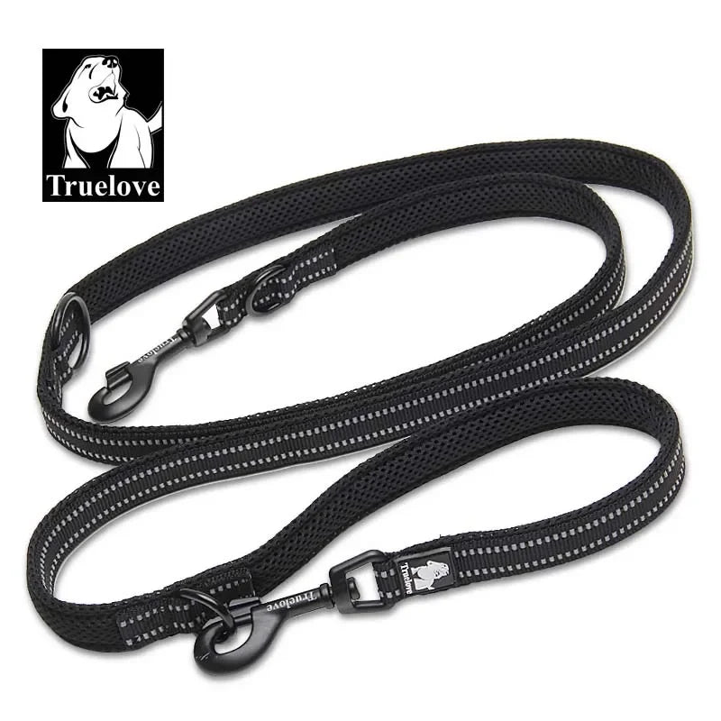7-in-1 Adjustable Dog Leash – Hands-Free Reflective Lead for Walking & Training 2 Dogs