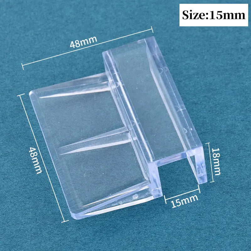 Acrylic Clip Holders – Transparent Glass Cover Support for Aquarium - 8Pcs