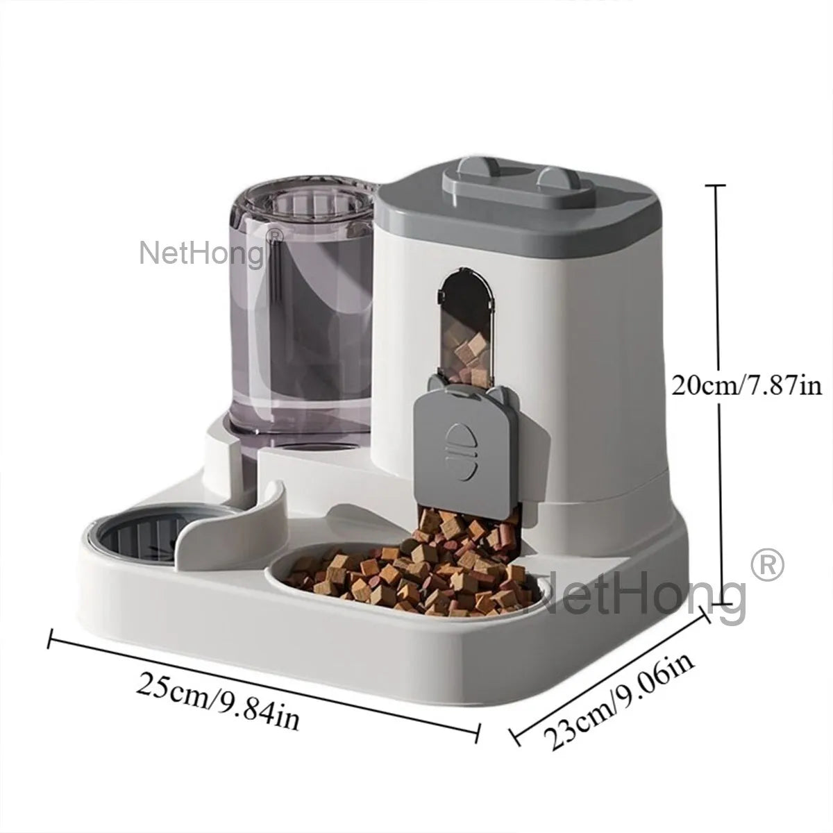 Automatic Cat Dispenser Set 2 In 1 Tilted Pet Food And Water Feeder