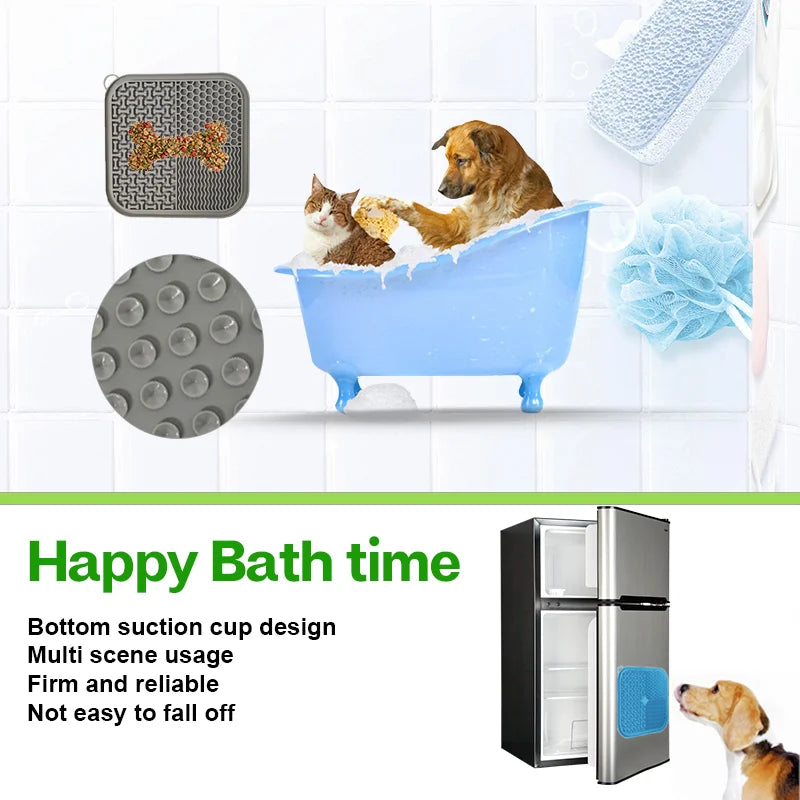 Slow Feeder Licking Mat for Dogs & Cats – Suction Lick Pad for Anxiety Relief & Calm Feeding