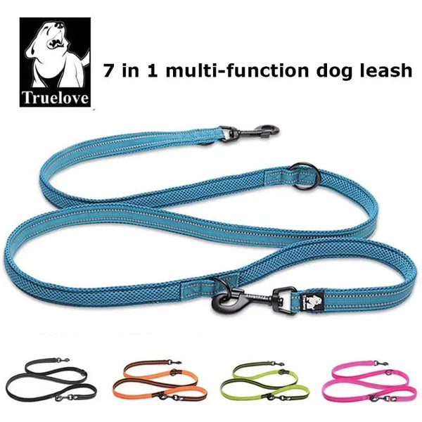 7-in-1 Adjustable Dog Leash – Hands-Free Reflective Lead for Walking & Training 2 Dogs