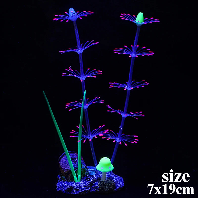 Fluorescent Silicone Aquatic Plants