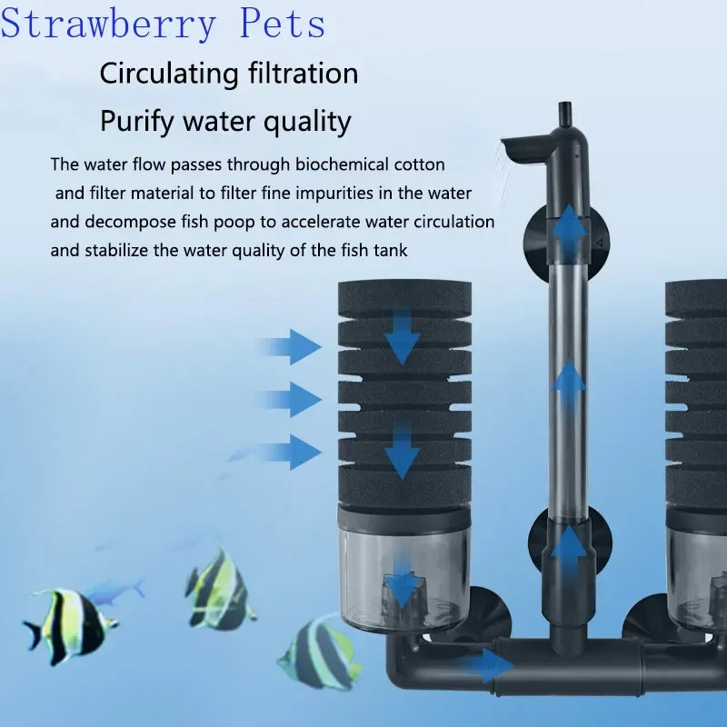 Aquarium Bio Sponge Filter – Air-Powered Skimmer & Water Cleaner