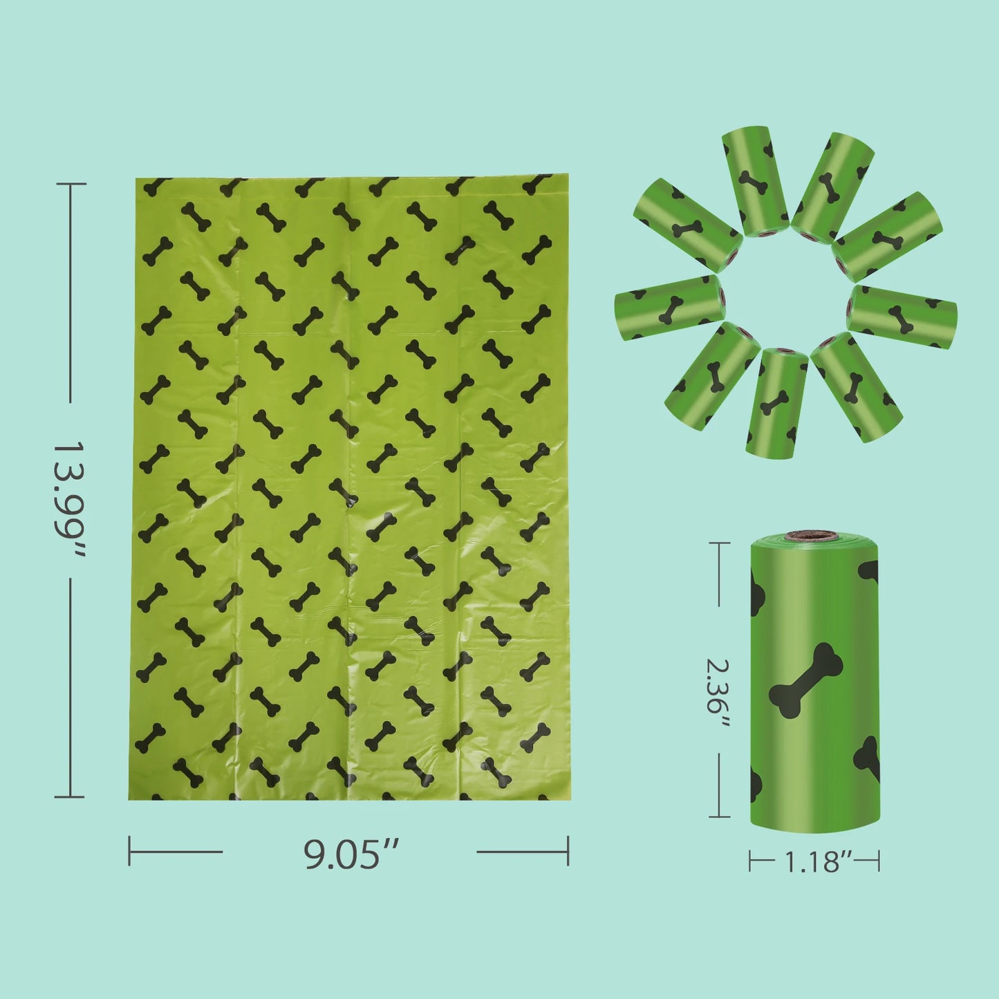 Dog Poo Bags - 540 Counts with Carrier Biodegradable Poop Waste Bag Refill Rolls for Dogs Large and Leak Proof Poo Bag