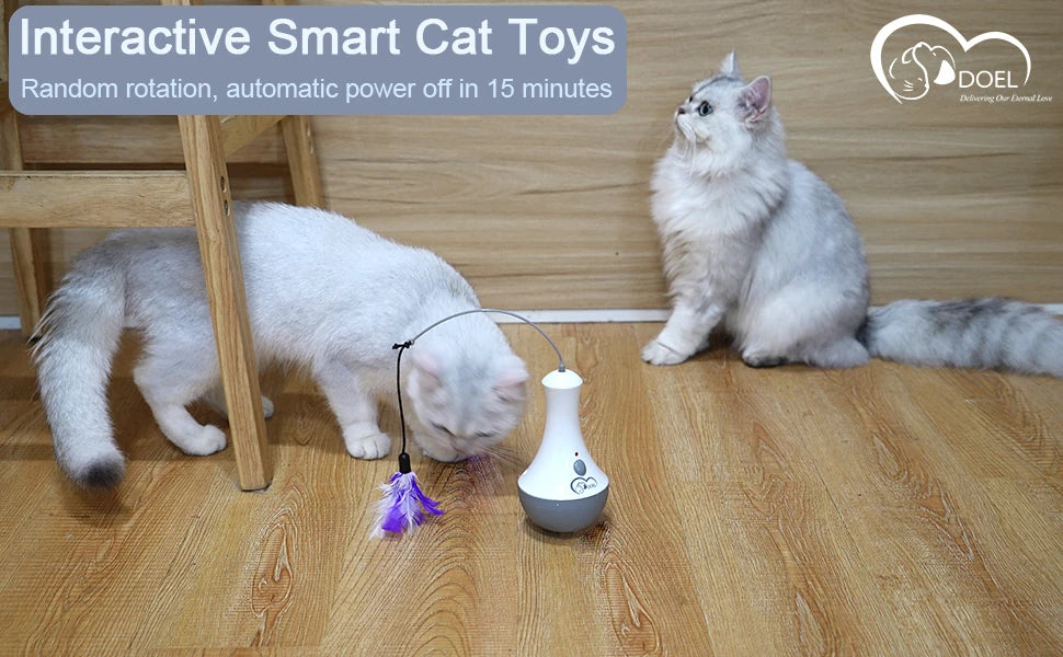 Interactive Cat Feather Toy – Automatic Teaser for Indoor Play | Fun Kitten Gift & Enrichment Toy