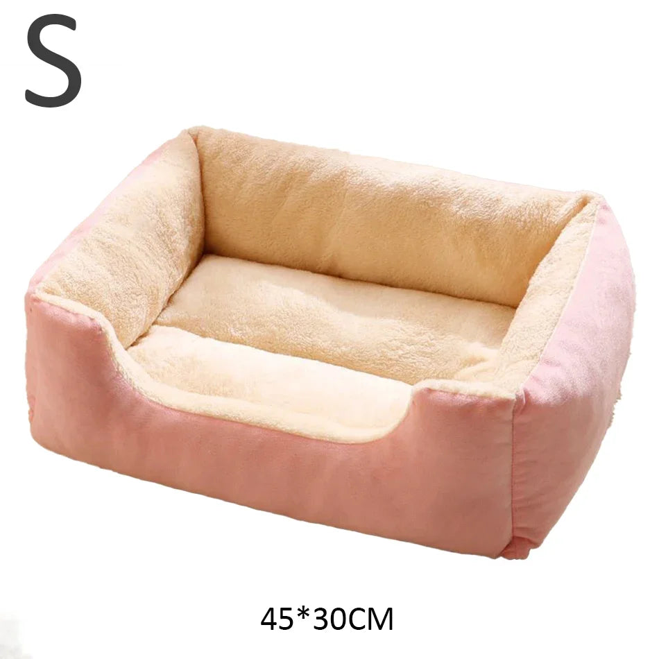 Comfy Plush Puppy Bed – Washable Cushion Basket for Dogs & Cats
