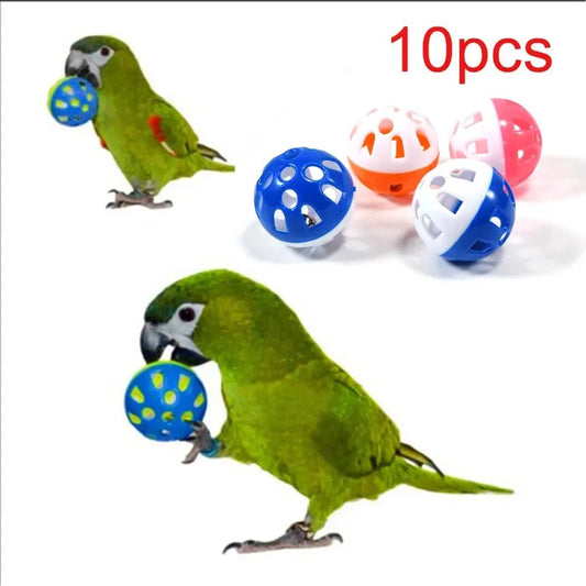 10Pcs Bird Bell Balls – Colourful Rolling Toys - The Best For Pets