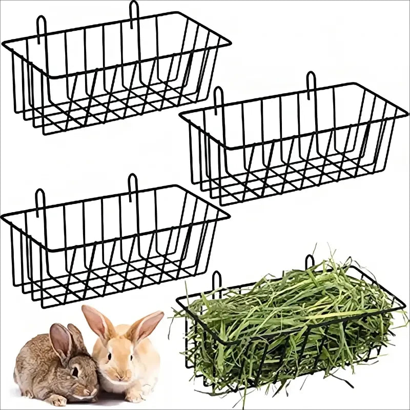 Rabbit Hay Feeder Rack – Grass Frame & Food Bowl for Small Pets