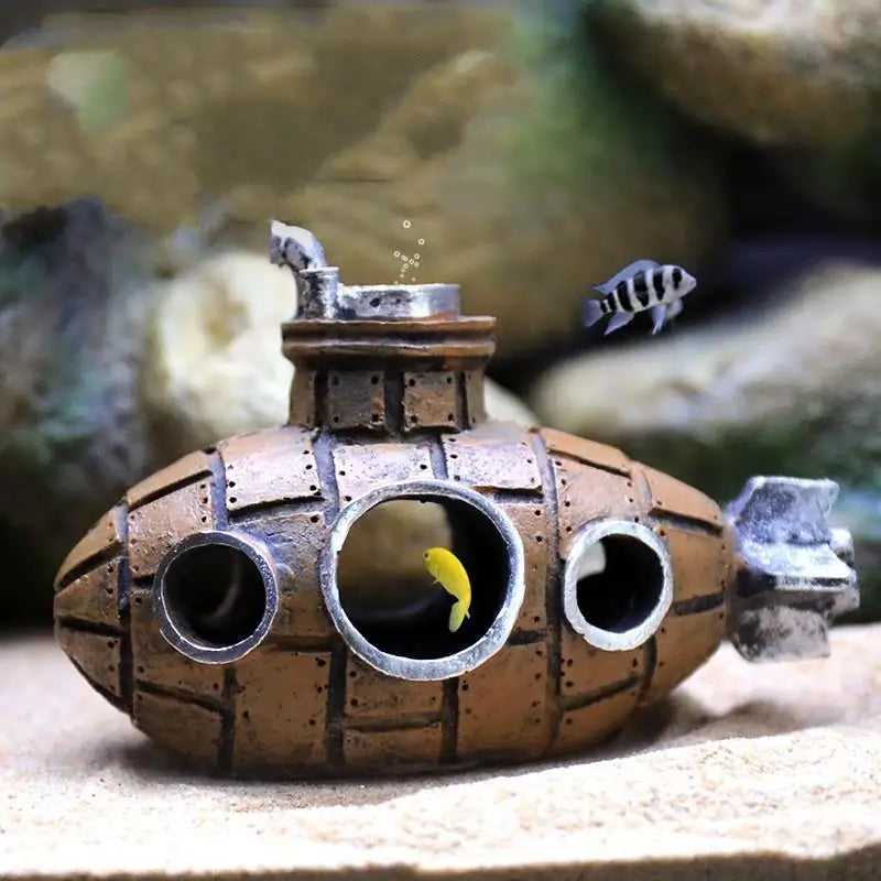 Resin Submarine Cave – Fish & Shrimp Shelter Aquarium Decoration