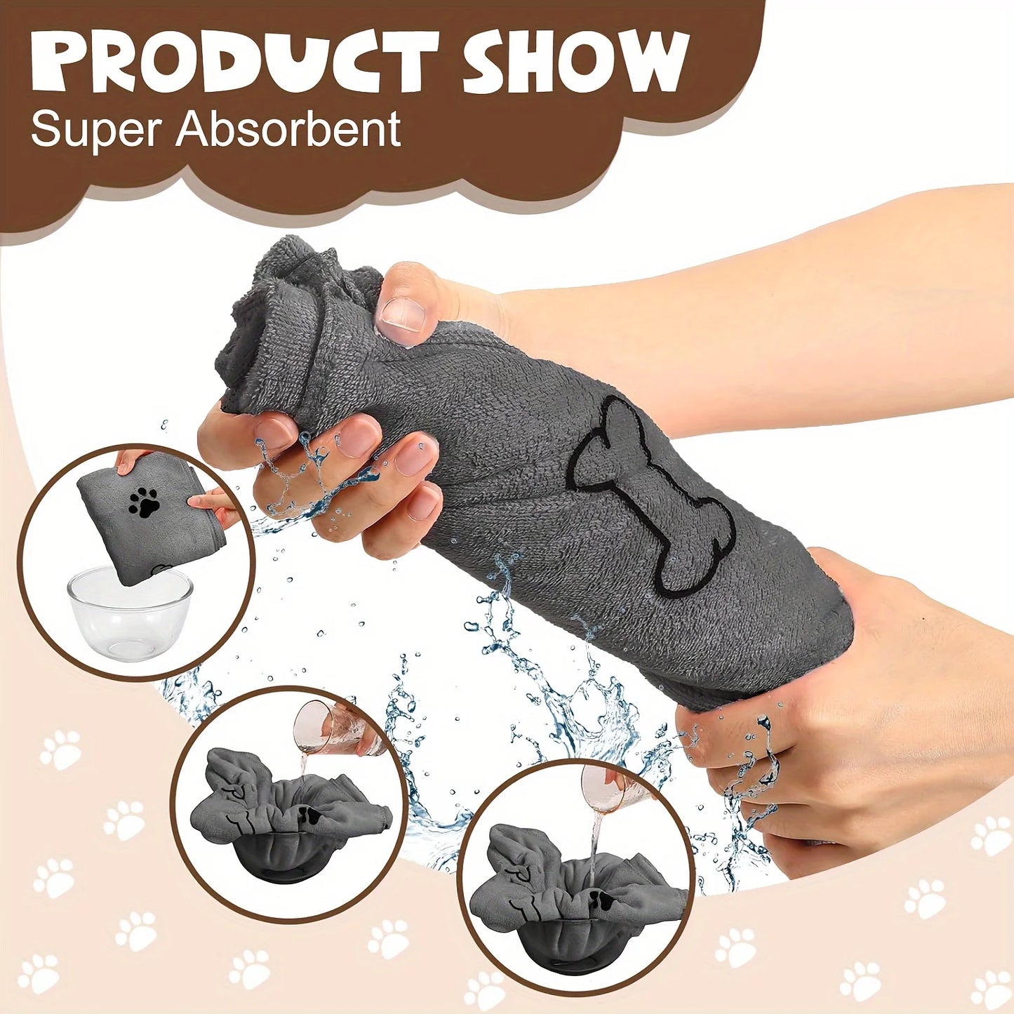 Microfiber Dog Towel – Quick-Drying, Absorbent Pet Bath & Cleaning Cloth