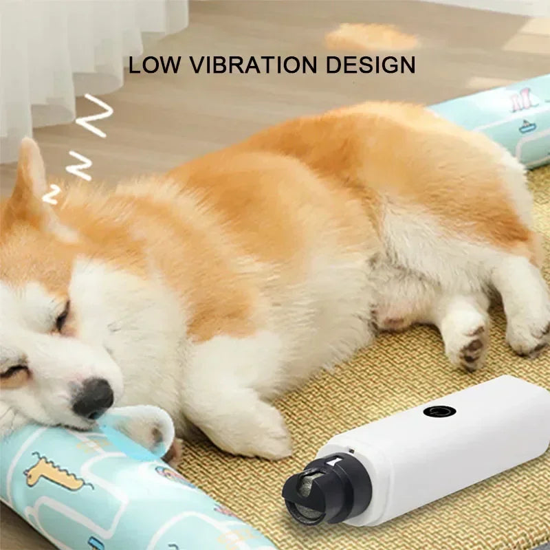 Rechargeable Electric Pet Nail Grinder – Quiet Clipper with LED Light for Dogs & Cats