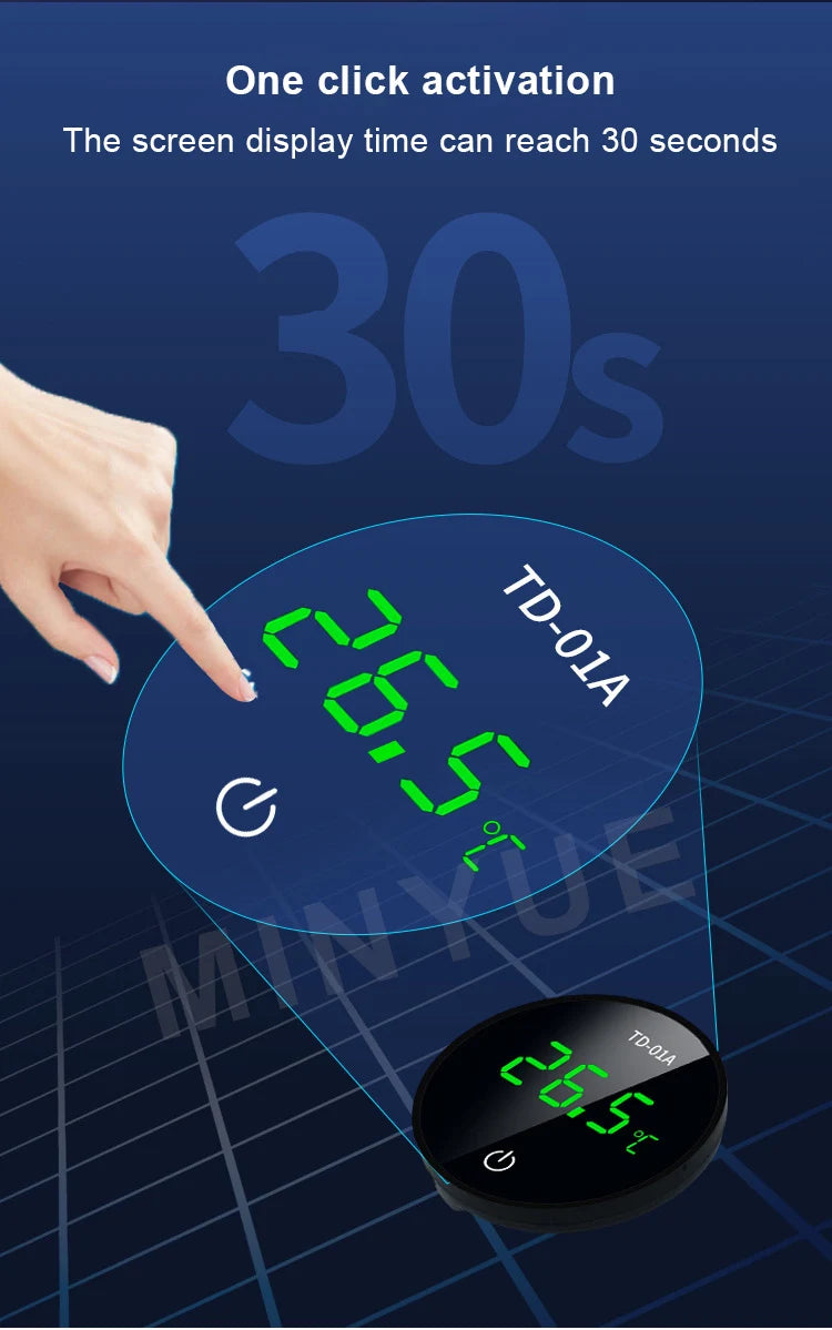 LCD Digital Aquarium Thermometer – Type-C Charging, High Precision -9.9-50℃
