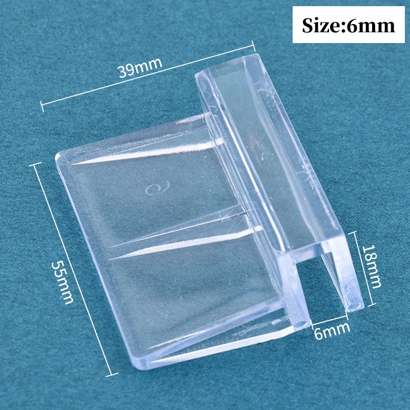 Acrylic Clip Holders – Transparent Glass Cover Support for Aquarium - 8Pcs