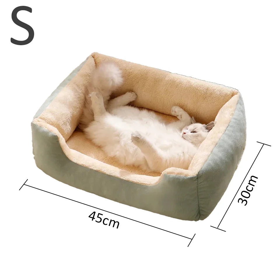 Comfy Plush Puppy Bed – Washable Cushion Basket for Dogs & Cats