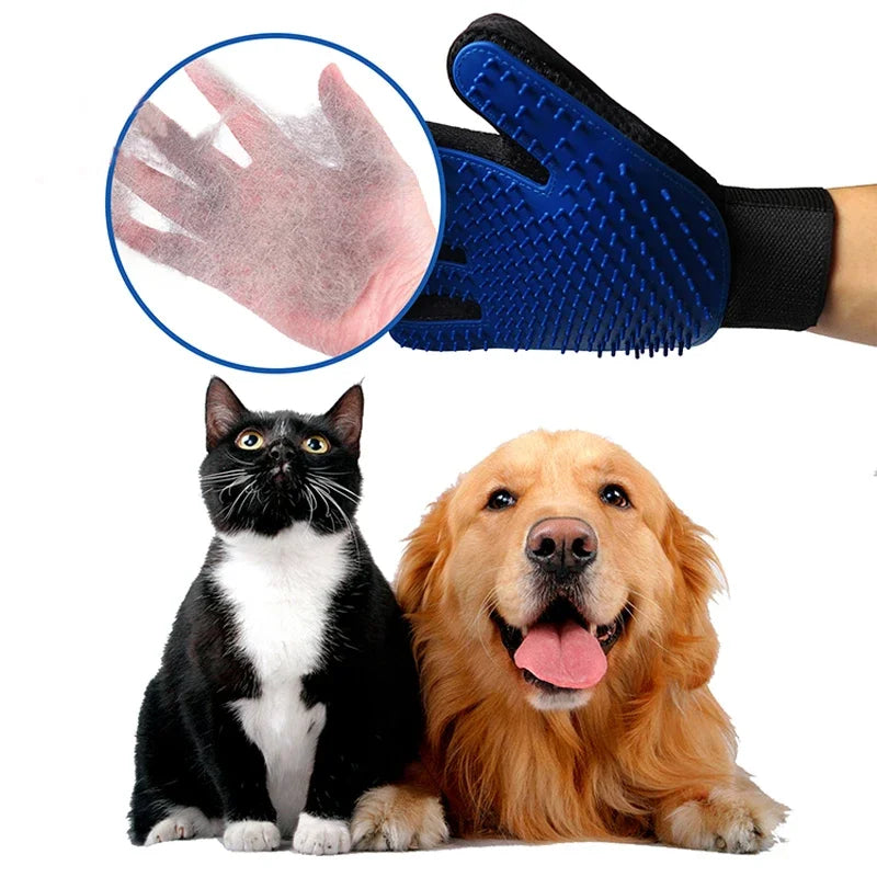 Silicone Pet Grooming Glove – Hair Remover & Bath Brush for Dogs & Cats