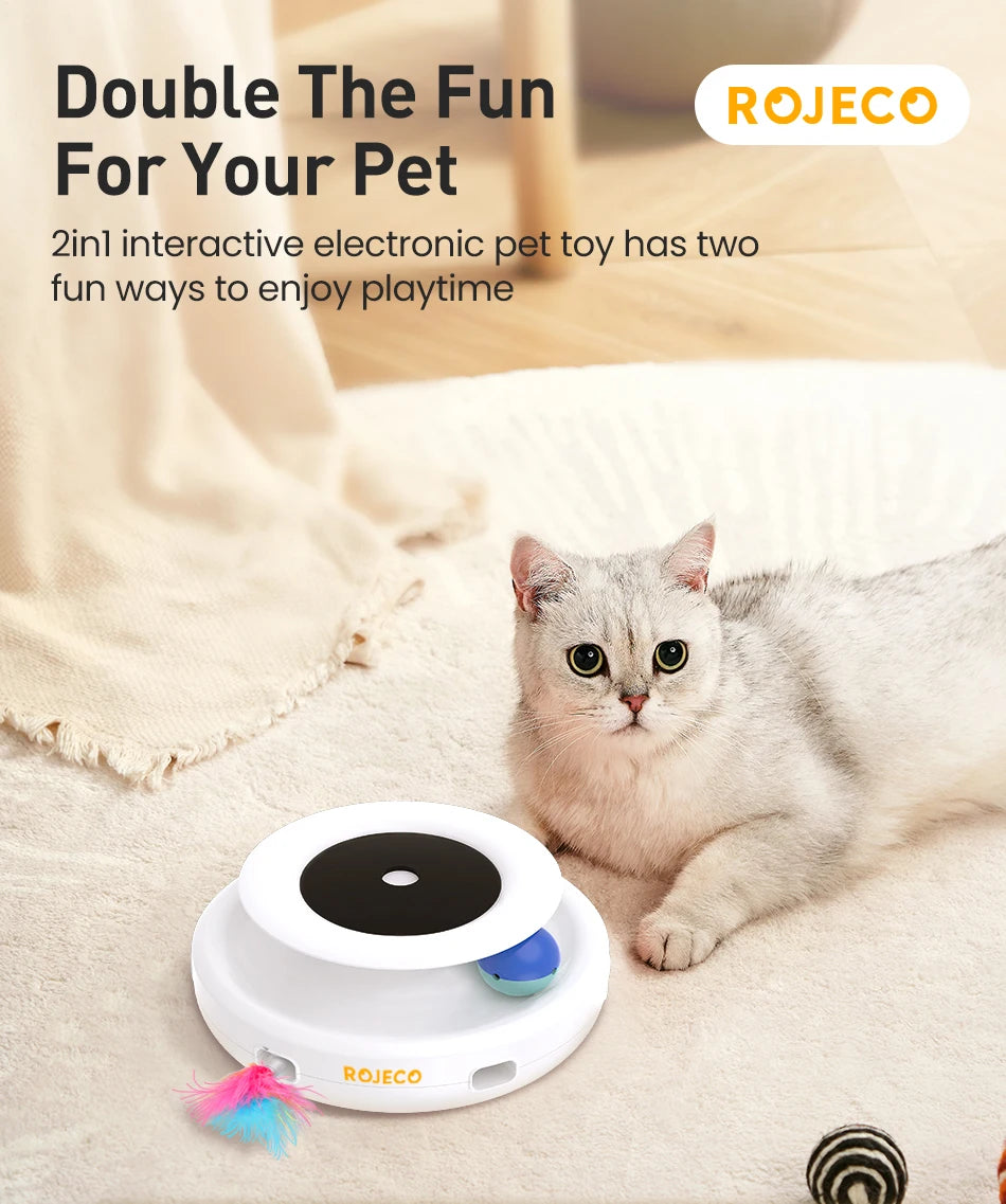 2-in-1 Smart Cat Toy – Automatic Feather & Ball with 5 Modes