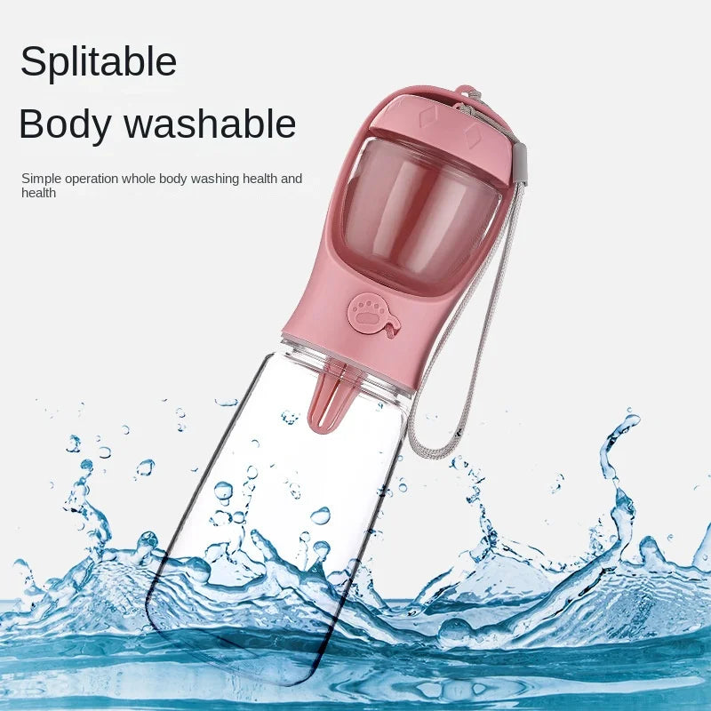 Portable Pet Food & Water Bottle – Food Grade Travel Cup with Food Dispenser for Dogs & Cats