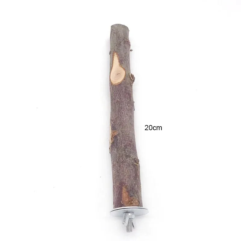 Natural Wood Branch Stand – Chew Toy Perch for Parrots, Hamsters & Birds