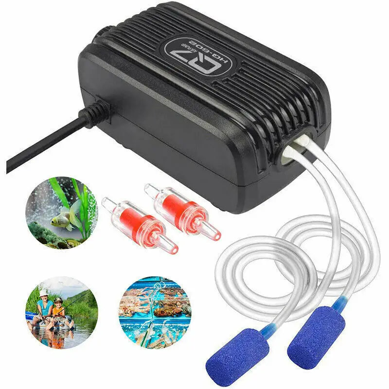 Aquarium Fish Tank Air Silent Twin Outlet Vae Trcal Marine Oxygen Pump