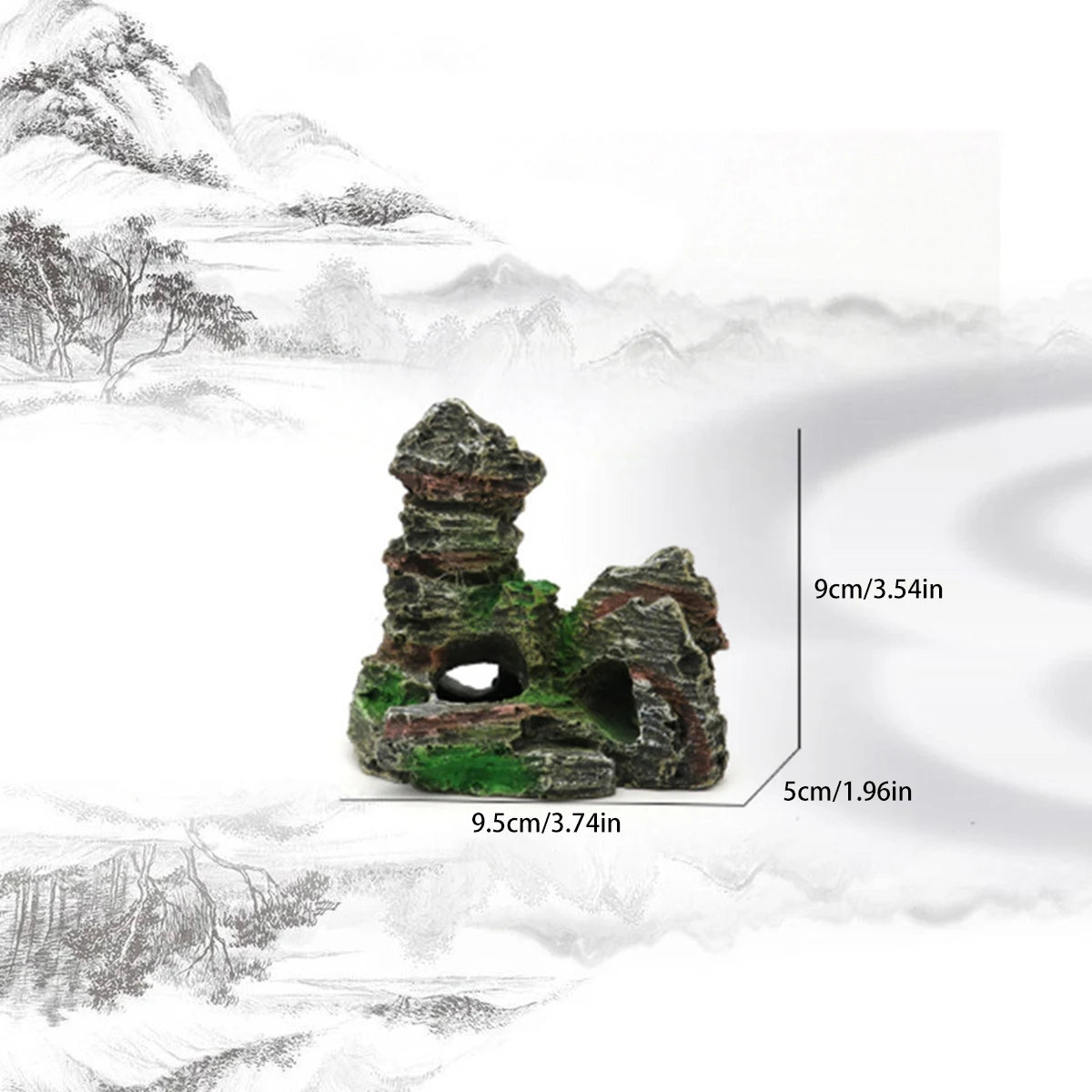 Artificial Moss Cave – Resin Rockery Aquarium Ornament for Fish Tanks