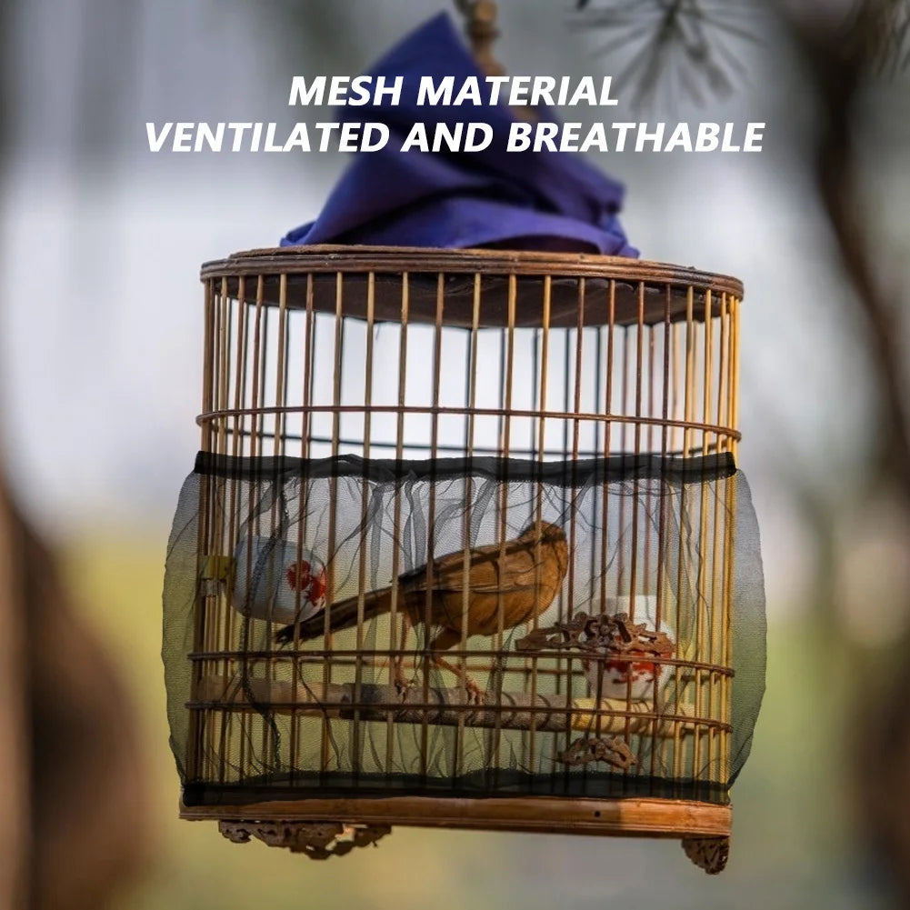 Mesh Bird Cage Cover – Dustproof Nylon Net for Parrot Cages, S/M/L Sizes