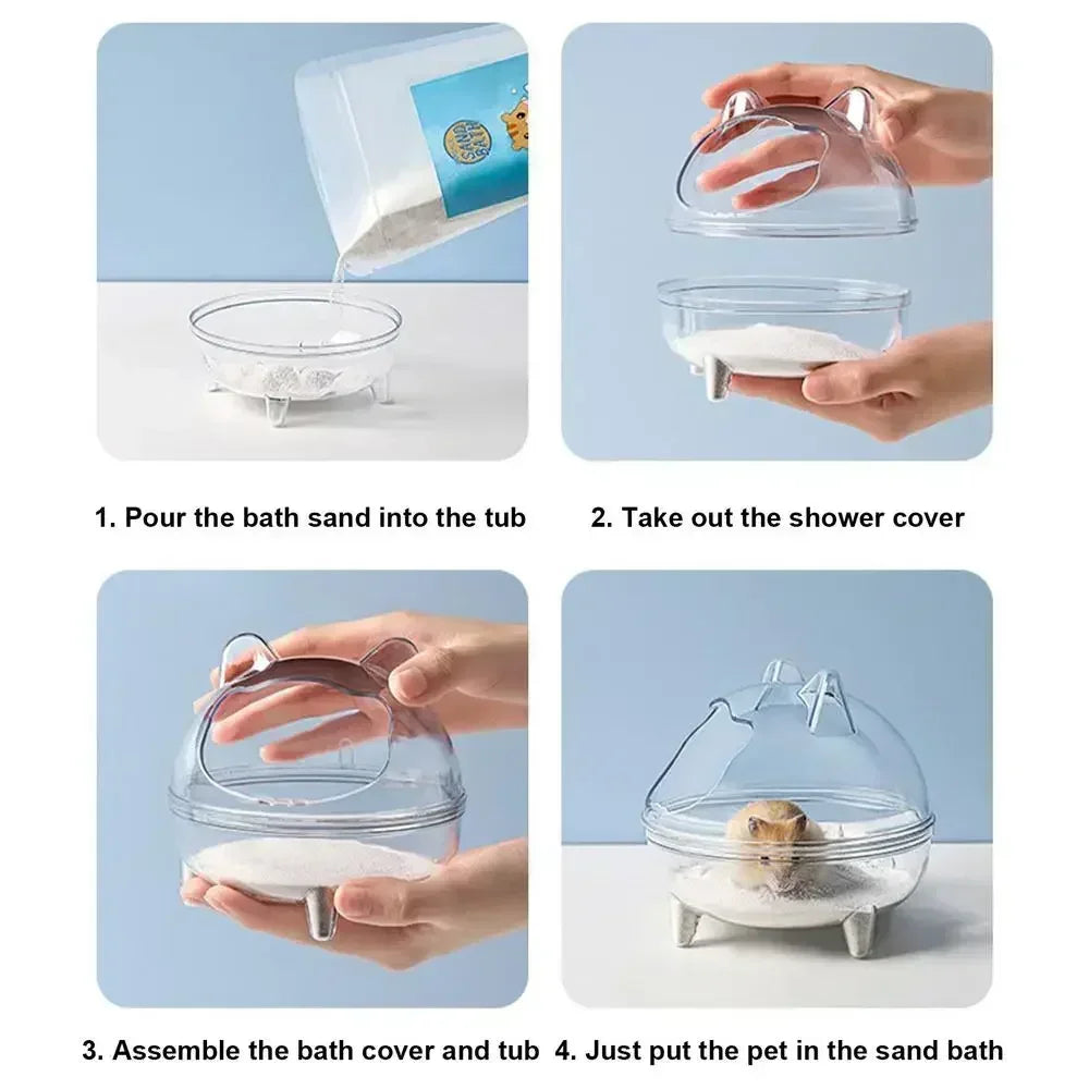 Transparent Hamster Bathhouse – Toilet & Bathroom for Hamsters & Guinea Pigs