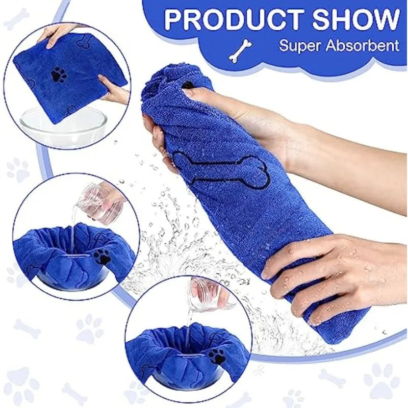 Microfiber Dog Towel – Quick-Drying, Absorbent Pet Bath & Cleaning Cloth