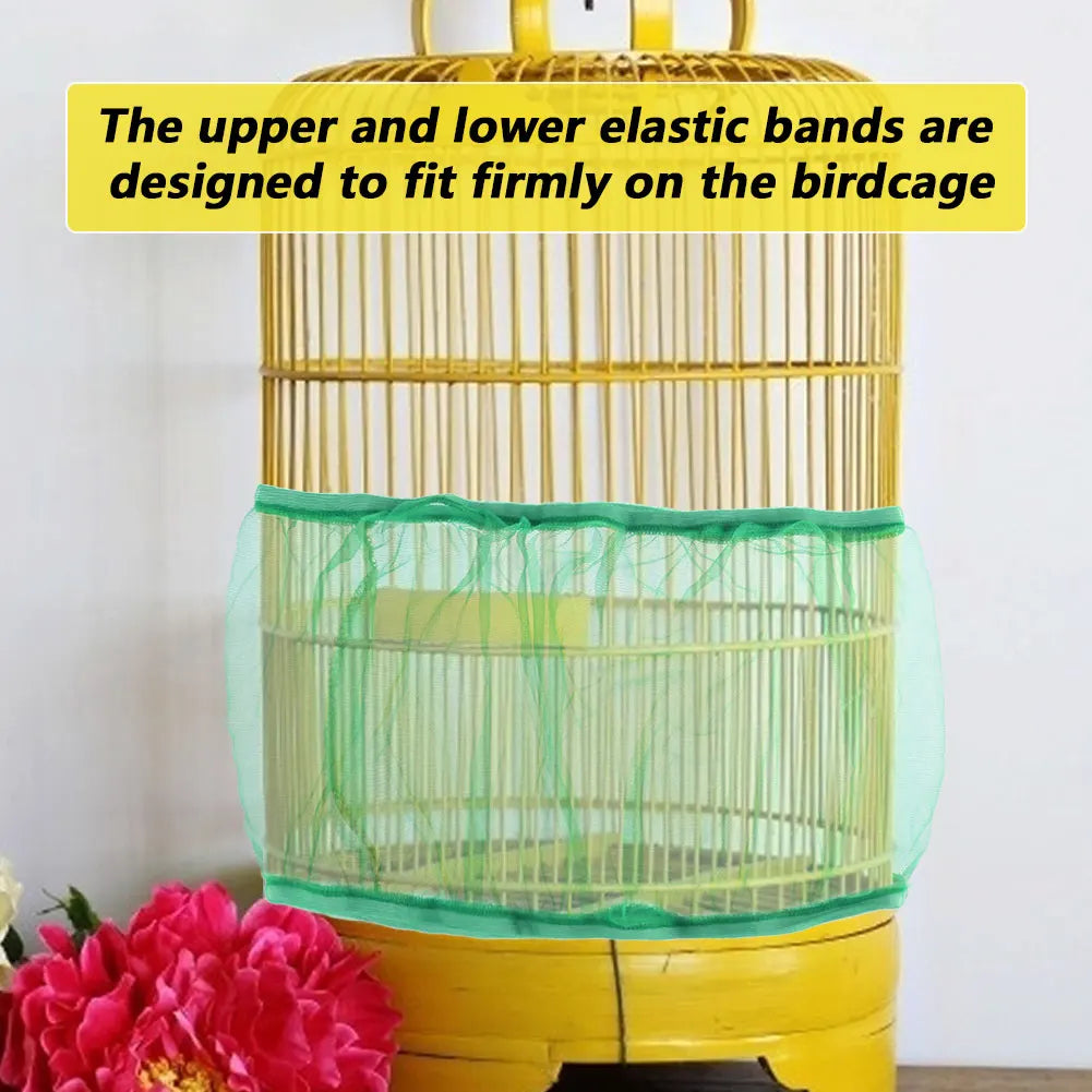 Mesh Bird Cage Cover – Dustproof Nylon Net for Parrot Cages, S/M/L Sizes