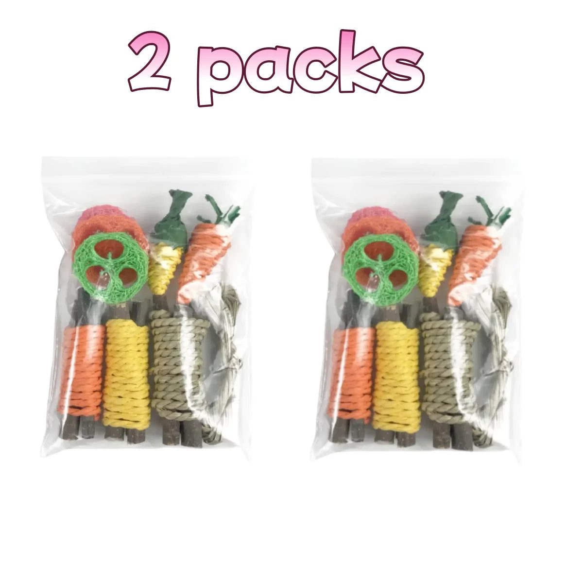 Pet Tooth Grinding Set – Chew Toys & Snacks for Rabbits, Guinea Pigs & Hamsters
