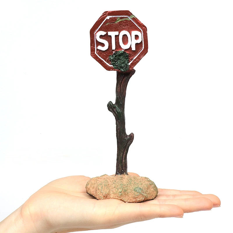 Warning Signs Ornament – Aquarium Decoration & Fish Tank Background