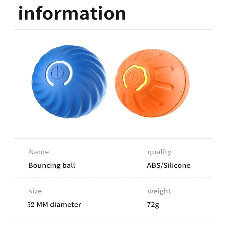 Smart Interactive Pet Toy Ball – USB Automatic Bouncing for Dogs & Cats