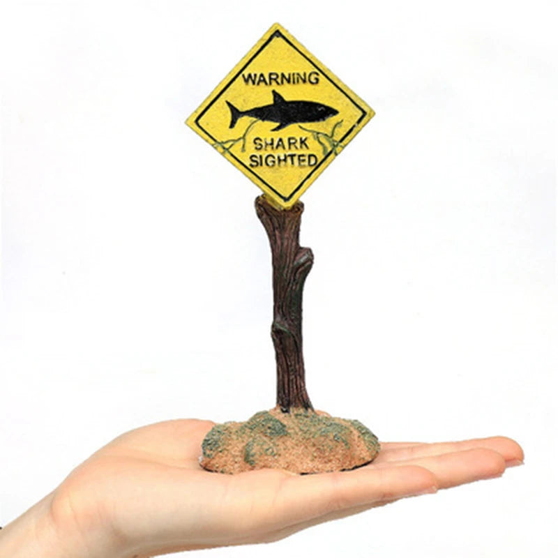 Warning Signs Ornament – Aquarium Decoration & Fish Tank Background
